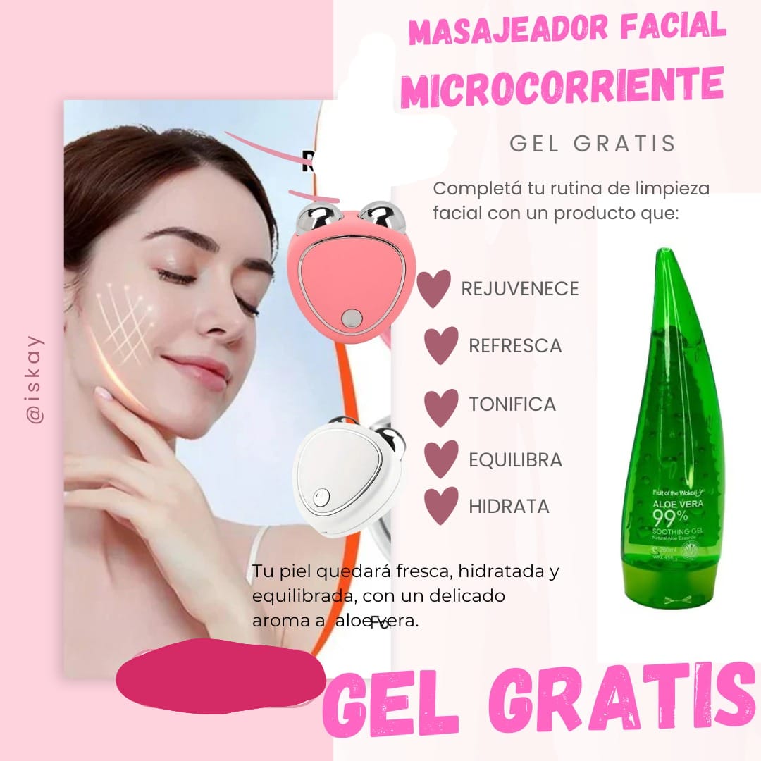 Masajeador Microcorriente + Gel aloe ver