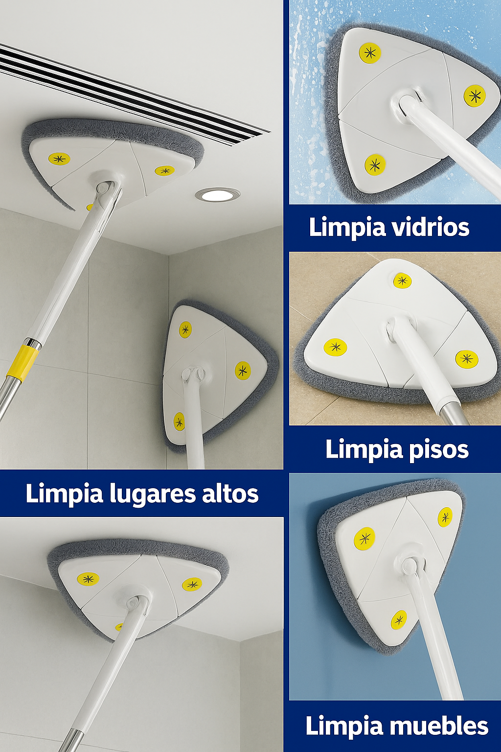 Trapeador Triangular 360° – Limpieza Rápida sin Esfuerzo